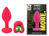 Силиконовая анальная пробка EGZO - Silicone Pink Heart Plug Green, size S