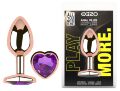 Анальна пробка з кристалом EGZO - Rose Gold Heart Plug Purple size M