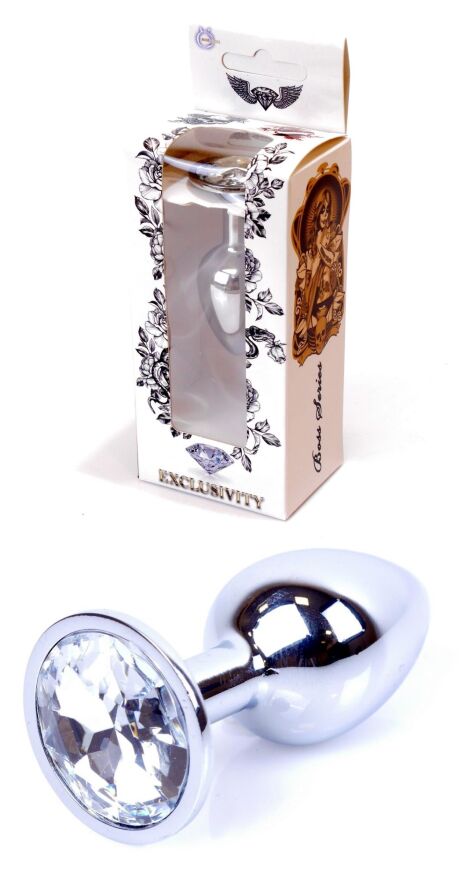 Анальная пробка Boss Series - Jewellery Silver PLUG Clear S, BS6400012