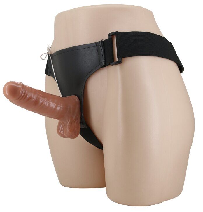 Страпон с вибрацией Ultra Passionate Harness Realdeal Penis 6.2'' - Brown, BW-022064Z