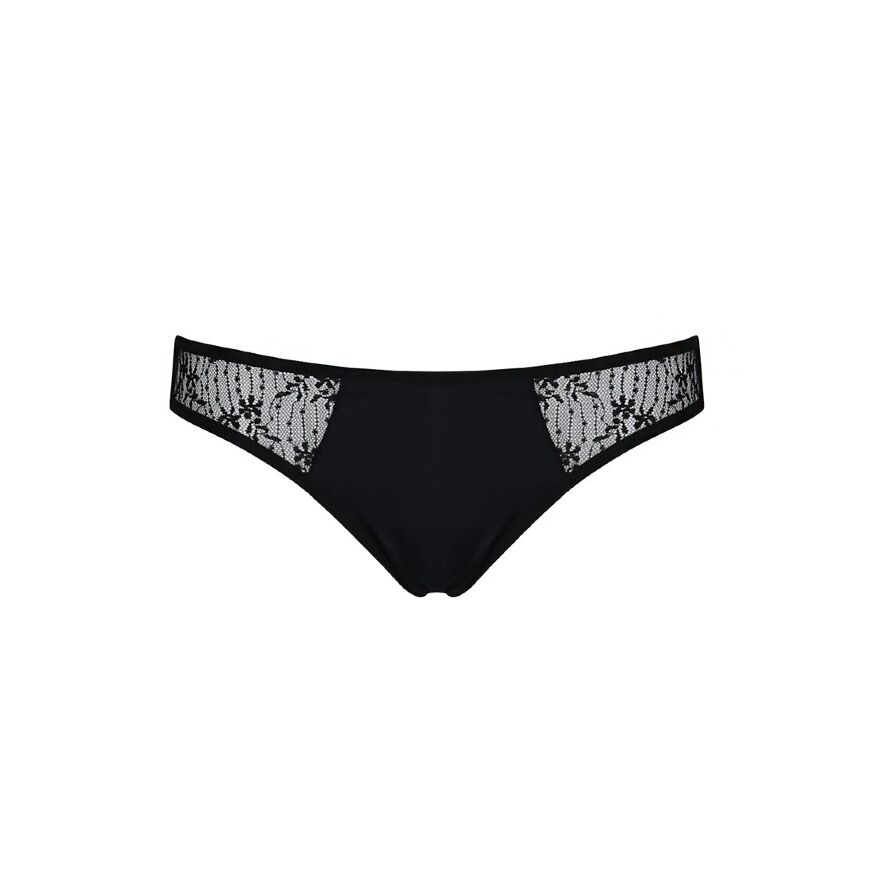 Трусики-слипы с кружевной сеточкой Dina Thong black XXL/XXXL - Passion