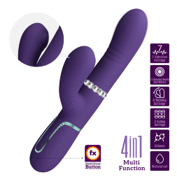 Вибромассажер с поступательным движением серии Pretty Love - Mariana Twinkled Dark Purple 7 vibration functions 4 rolling functions