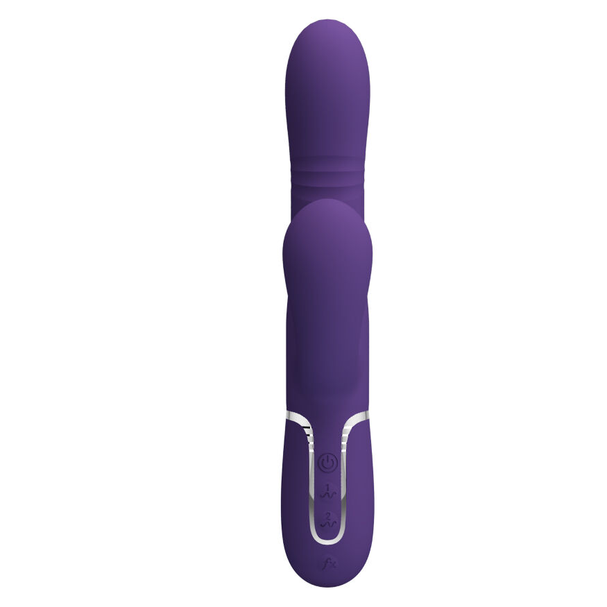 Вибромассажер с поступательным движением серии Pretty Love - Mariana Twinkled Dark Purple 7 vibration functions 4 rolling functions