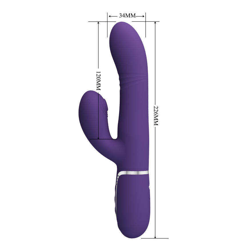 Вибромассажер с поступательным движением серии Pretty Love - Mariana Twinkled Dark Purple 7 vibration functions 4 rolling functions