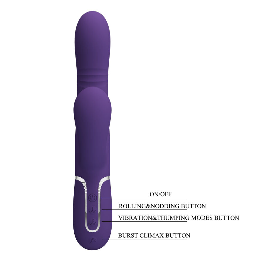 Вибромассажер с поступательным движением серии Pretty Love - Mariana Twinkled Dark Purple 7 vibration functions 4 rolling functions