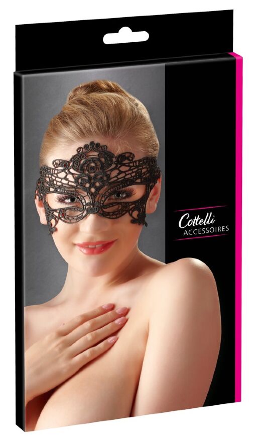 Красива ажурна маска з отворами для очей 2480263 Cottelli Collection Mask Black