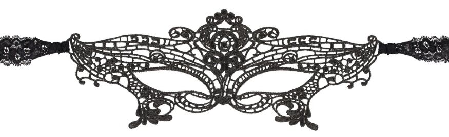 Красива ажурна маска з отворами для очей 2480263 Cottelli Collection Mask Black