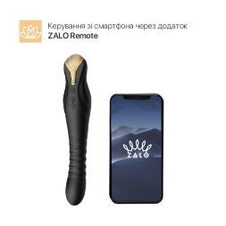 Смартвібратор-пульсатор Zalo  -  King Obsidian Black, кристал Swarovski