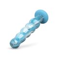 Стеклянный дилдо Gildo Ocean Flow, крупные бусины, силиконовое основание
