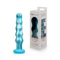 Стеклянный дилдо Gildo Ocean Flow, крупные бусины, силиконовое основание