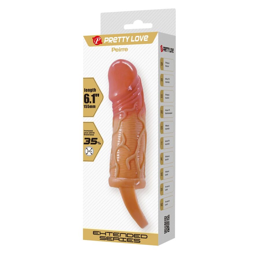 Насадка на член - Peirre, 15,5 cm, TPR, Waterproof