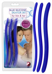 Набор из трех гибких бесшовных стимуляторов уретры разного диаметра Blue Silicone Dilator Set