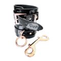 Поножі лаковані Kinky Diva з веганської шкіри, чорні