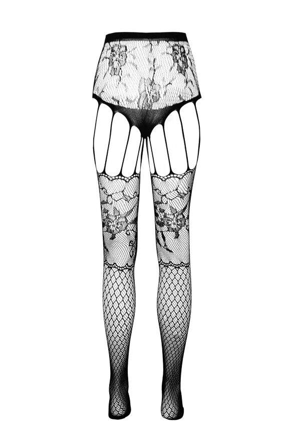 Колготки-бодістокінг S-L чорний Passion ECO S004