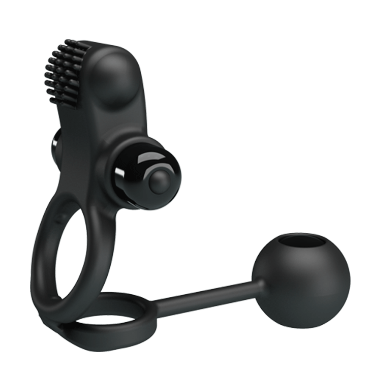 Эрекционное кольцо с шариком - Pretty Love Vibration Penis Sleeve IV Black