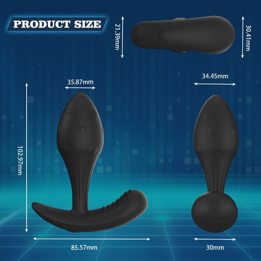 Масажер простати Every Night Toys Miah з дистанційним керуванням, синій, 10 режимів вібрації