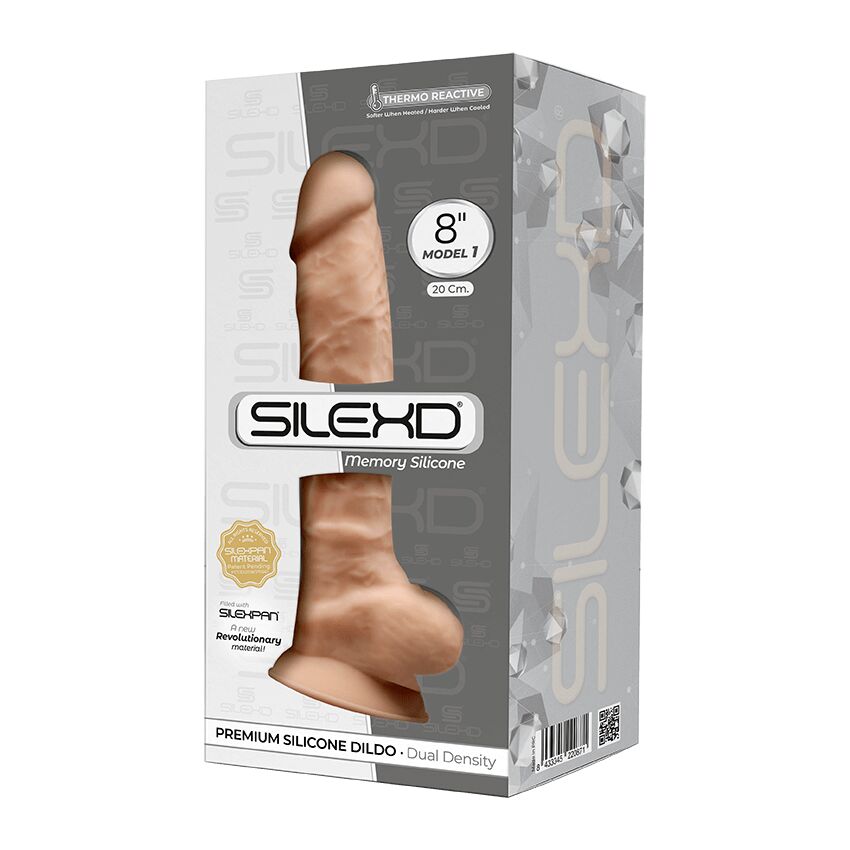 Фалоімітатор SilexD Vetus Flesh (MODEL 1 size 8in), двошаровий, силікон + Silexpan, діаметр 4,2см