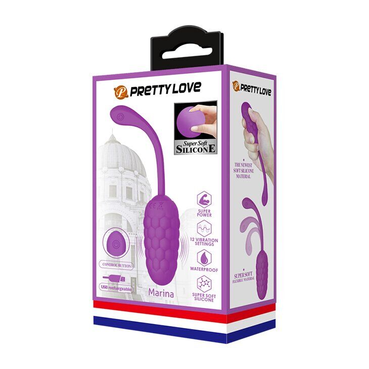 Віброяйце з рельєфним дизайном Pretty Love - MARINA, BI-014708