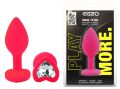Силиконовая анальная пробка EGZO - Silicone Pink Heart Plug Clear, size S