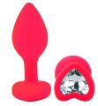 Силиконовая анальная пробка EGZO - Silicone Pink Heart Plug Clear, size S