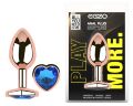 Анальна пробка з кристалом EGZO - Rose Gold Heart Plug Blue size S