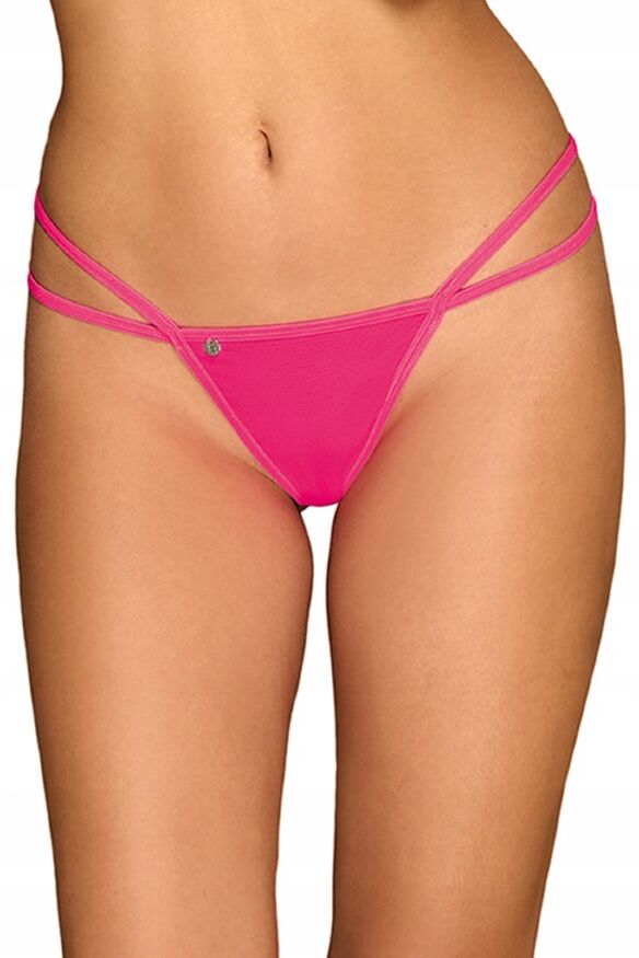 Сексуальные стринги с цепочкой Obsessive Chainty thong pink S/M