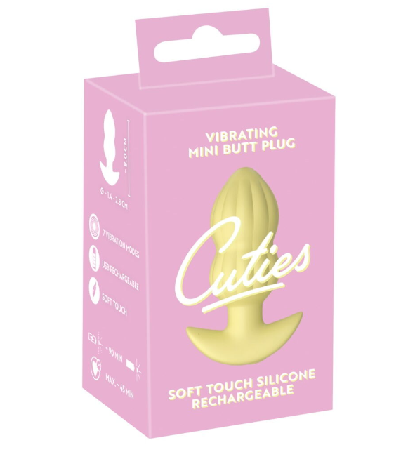 Анальная пробка с вибрацией Vibrating Mini Butt Plug Yellow