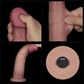 Реалистичный вибратор с подвижной кожей LoveToy Vibrating Sliding Skin Pro II Dual Layer Silicone Dong 9" Flesh