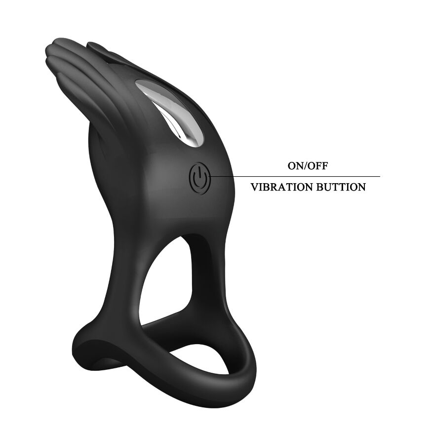 Эрекционное кольцо Pretty Love - Vibration Penis Ring SILAS Black, BI-210318