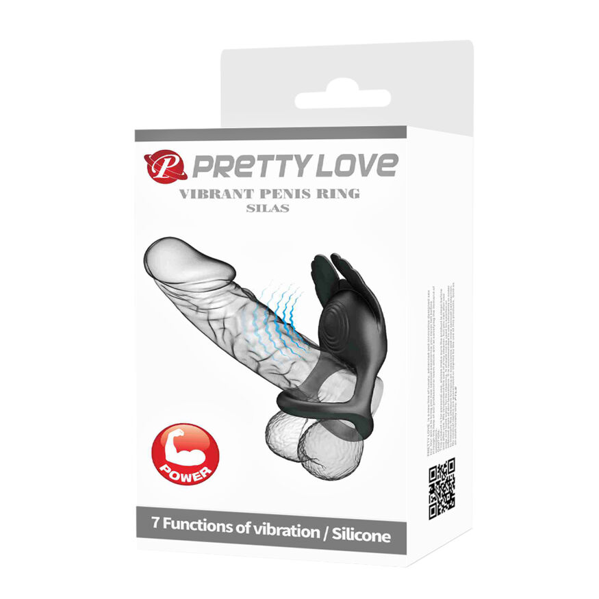 Эрекционное кольцо Pretty Love - Vibration Penis Ring SILAS Black, BI-210318