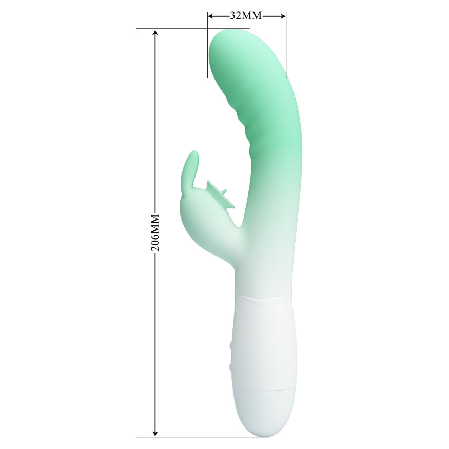 Вибромассажер серии Pretty Love - CERBERUS Rabbit Vibrator Light green, BI-014795-A1B