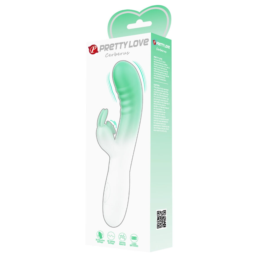 Вибромассажер серии Pretty Love - CERBERUS Rabbit Vibrator Light green, BI-014795-A1B