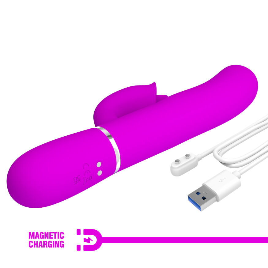 Пульсатор с клиторальным стимулятором серии Pretty Love - Gigi Purple 7 thumping functions 7 licking modes, BW-500035