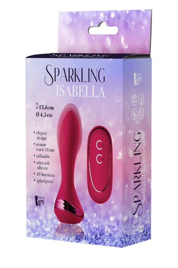 Надувная анальная пробка с вибрацией Dream Toys SPARKLING INFLATABLE ISABELLA