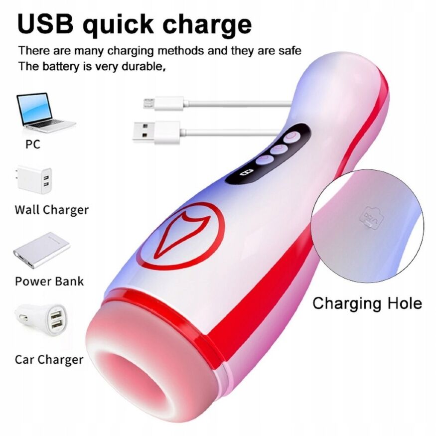 Автоматичний інтерактивний мастурбатор FOX - Vibrating Masturbation Cup , 7 Suction Power, 7 Vibration Setting, BS6300069