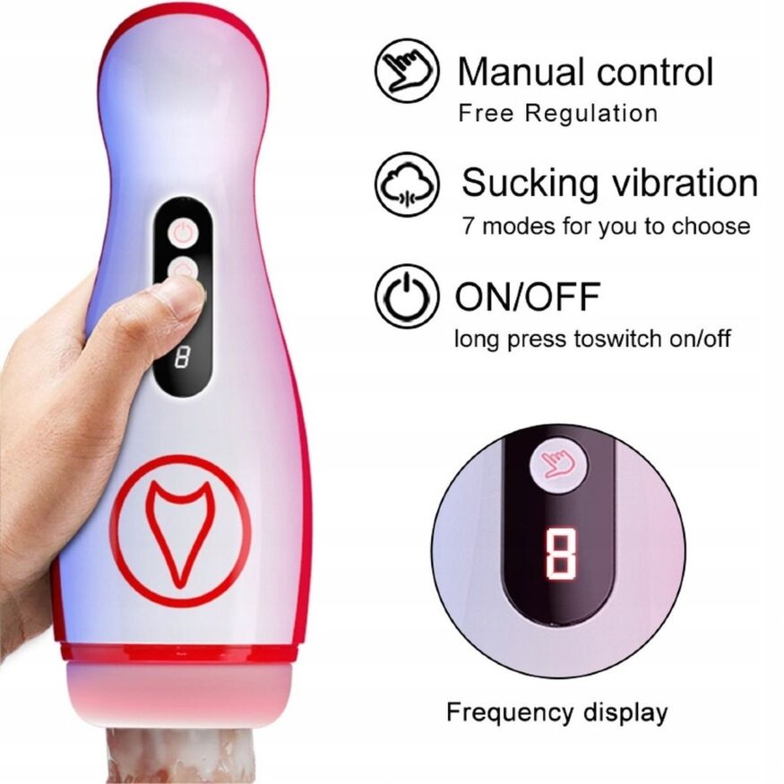Автоматичний інтерактивний мастурбатор FOX - Vibrating Masturbation Cup , 7 Suction Power, 7 Vibration Setting, BS6300069
