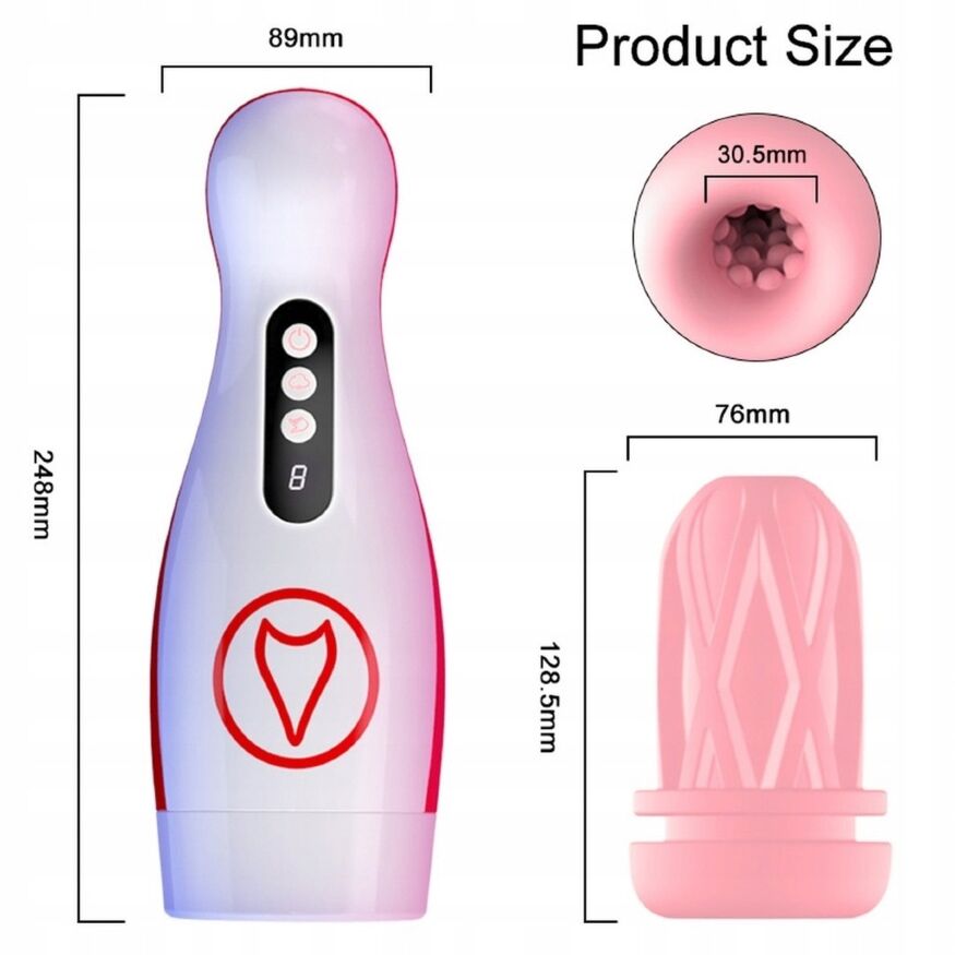 Автоматичний інтерактивний мастурбатор FOX - Vibrating Masturbation Cup , 7 Suction Power, 7 Vibration Setting, BS6300069