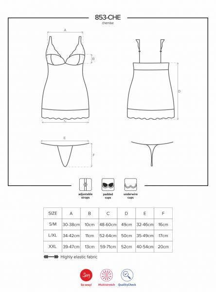 Сорочка Obsessive 853-CHE-2 chemise