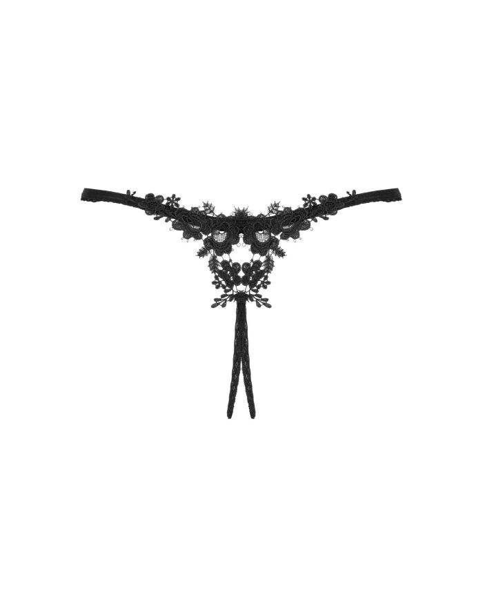 Трусики Obsessive Celia Noir crotchless thong XL/2XL