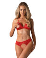 Комплект білизни - Obsessive 870-SEC-3 Set Red - L/XL