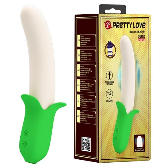 Оригінальний силіконовий вібратор у вигляді яскравого банана - Pretty Love Banana Knight Vibrator