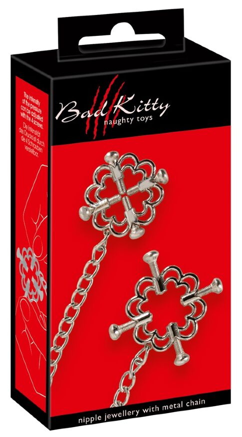 Вишукані затискачі для сосків Bad Kitty Nipple Jewellery