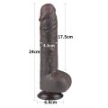 Массивный фаллоимитатор с эффектом подвижной кожи Sliding-Skin Dual Layer Dong 9.5" Black
