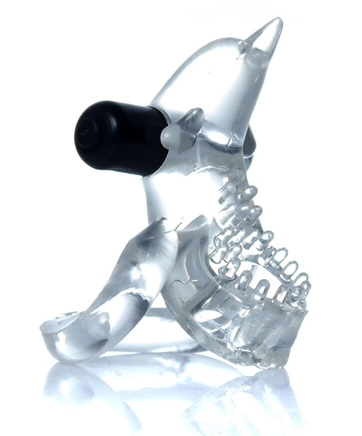 Эрекционное вибро кольцо BOSS - Dolphin Vibro CockRing Clear, BS6700050
