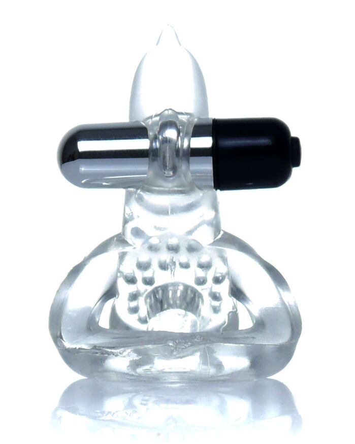 Эрекционное вибро кольцо BOSS - Dolphin Vibro CockRing Clear, BS6700050