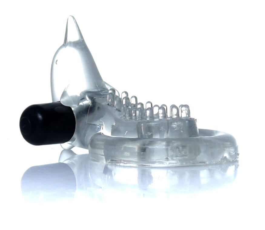 Эрекционное вибро кольцо BOSS - Dolphin Vibro CockRing Clear, BS6700050