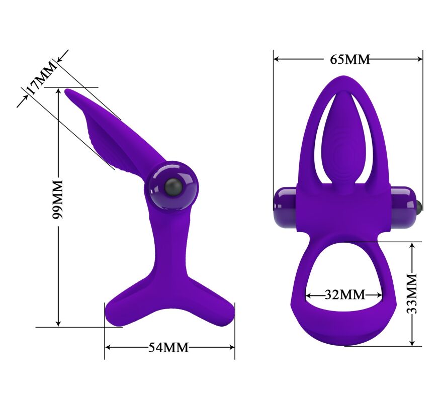 Эрекционное вибро кольцо Pretty Love - Vibration Cock Ring, 10 vibration functions, BI-210306