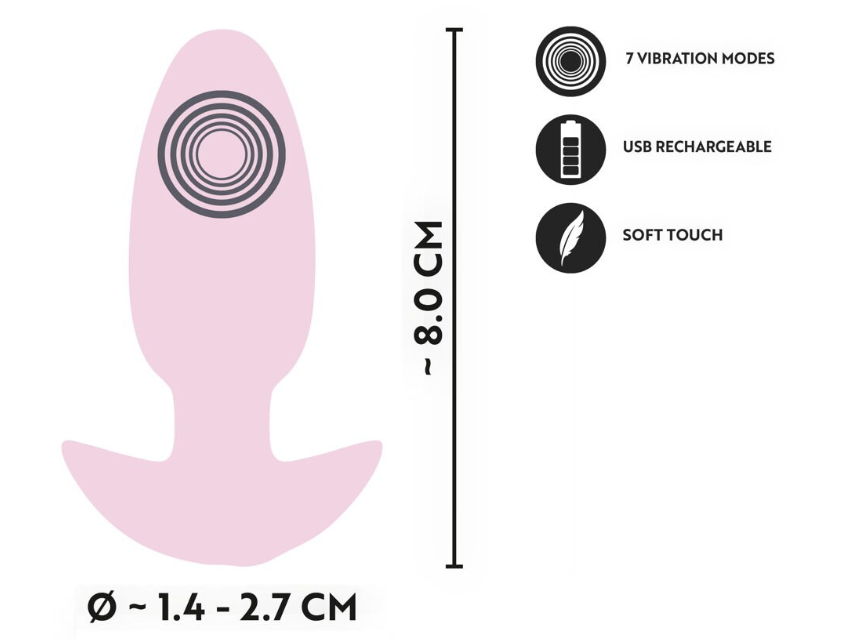 Анальная пробка с вибрацией Vibrating Mini Butt Plug Rose