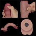 Член с вибрацией и подвижной кожей LoveToy Vibrating Sliding Skin Pro II Dual Layer Silicone Dong 10" Flesh