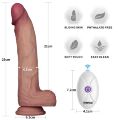 Член с вибрацией и подвижной кожей LoveToy Vibrating Sliding Skin Pro II Dual Layer Silicone Dong 10" Flesh